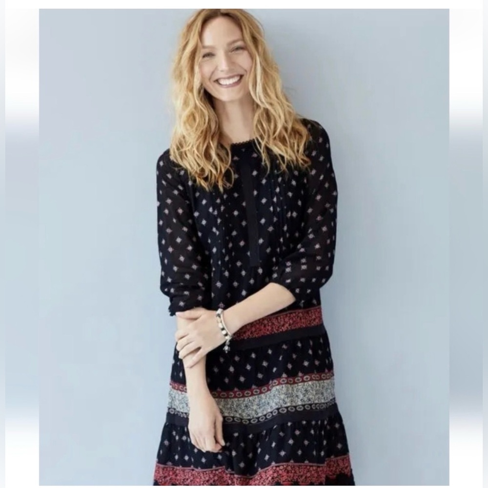 J Jill Floral Bohemian Tiered Dress